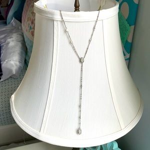 Kendra Scott necklace, silver/gunmetal, drop